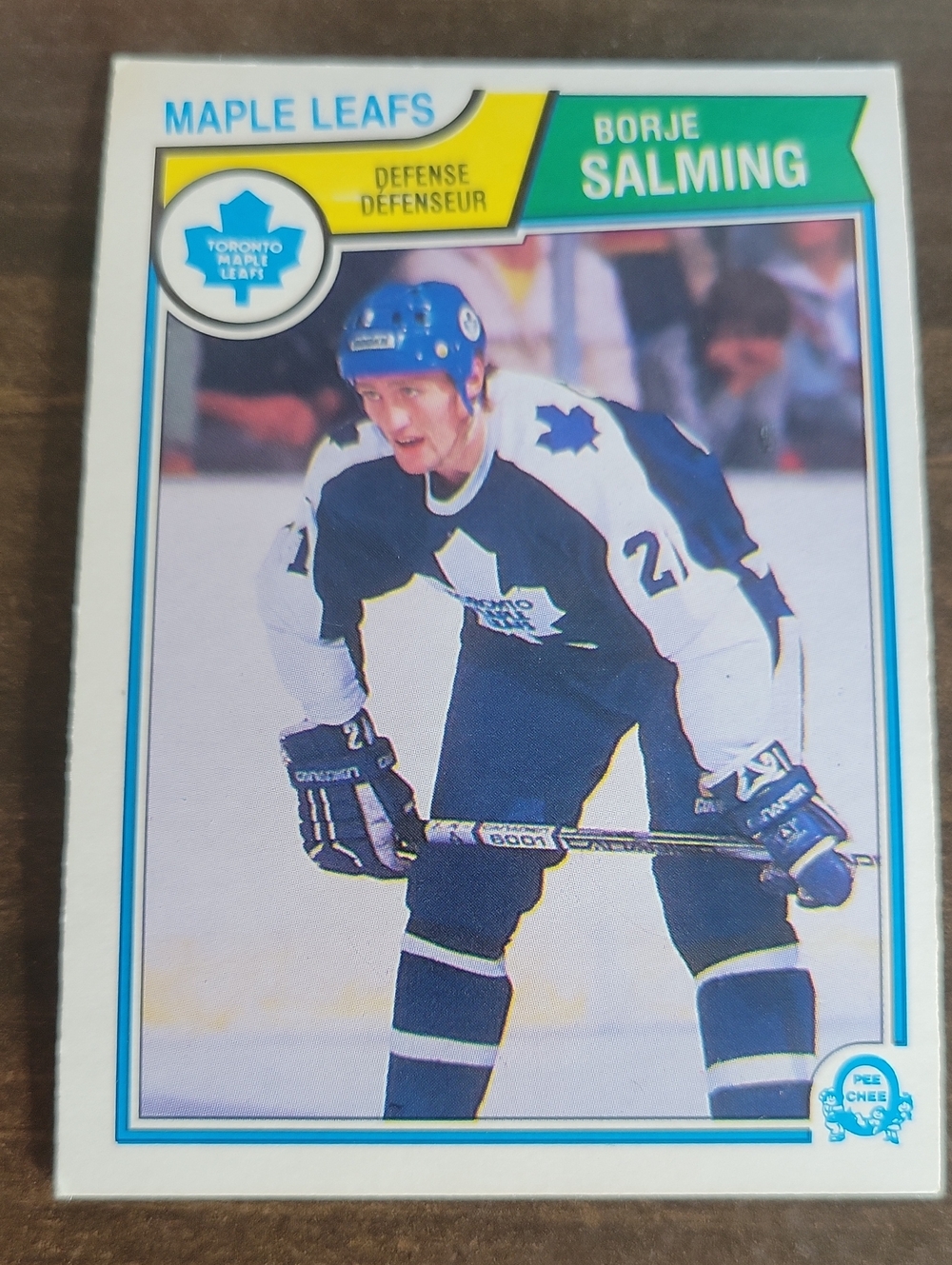 1983/84 OPC Borje Salming Toronto Maple Leafs Hockey Card - Blue & White